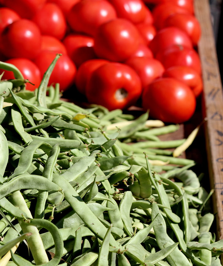 tomate, vert, haricots, alimentaire, légume, frais, en bonne santé