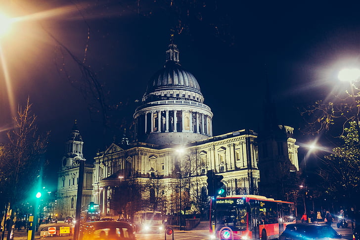 gris, formigó, cúpula, edifici, Londres, Anglaterra, ciutat