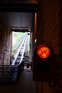 o funicular, tráfego, luz vermelha, cabine, Itália, Certaldo