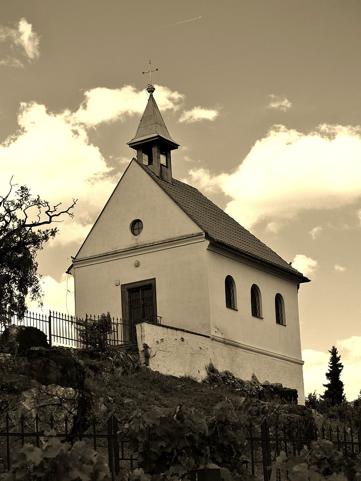 Kapel, wijngaard st, Klára, toren, Kruis