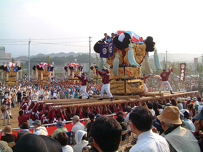 Drum berdiri, Festival, Niihama taiko festival, Laki-laki festival, memberikan, dibandingkan tiram, Jepang
