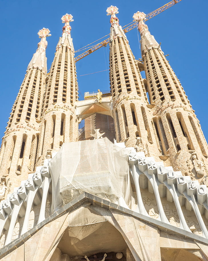 Sagrada familia katedrális, Barcelona, építészet, templom, híres, vallás, katolicizmus