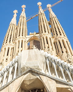 Katedra Sagrada familia, Barcelona, Architektura, Kościół, słynny, religia, katolicyzm