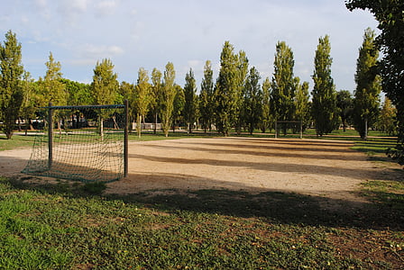 Park, atrakcją, Footbal pola, wolnym powietrzu, celem, drzewo, Natura