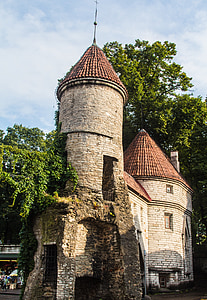 Estonsko, pobaltské státy, Reval, Tallinn, Městská zeď, věž, budova