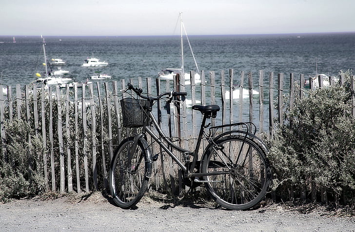 beach, bike, holiday, sea, side, sun, summer