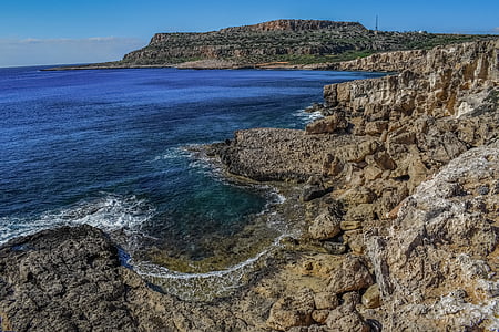 塞浦路斯, 卡沃 greko, 海角, 岩石, 海, 海岸线, 国家公园