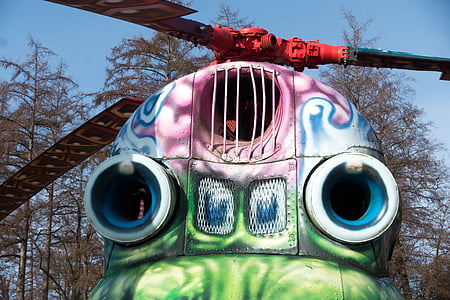 helikopter, värvitud, Graffiti, objekti, Grunge, leht, noorte