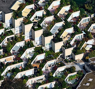 aerial, photography, houses, beside, trees, residential building, architecture