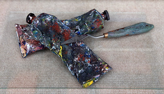 oil paint, painter utensils, color tube, tube, spatula, color, colorful
