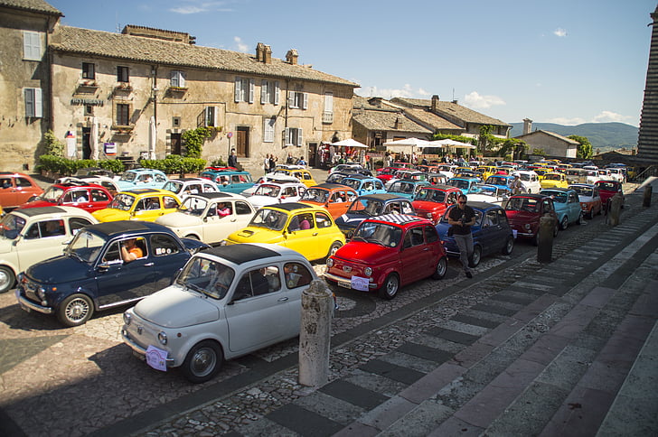 auto, okupljanje, Orvieto, Italija