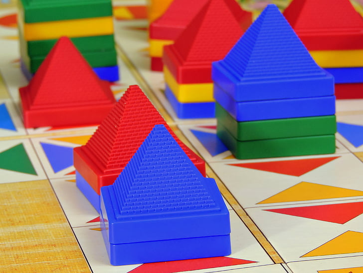 game, pyramids, play, board game, pastime, buildings