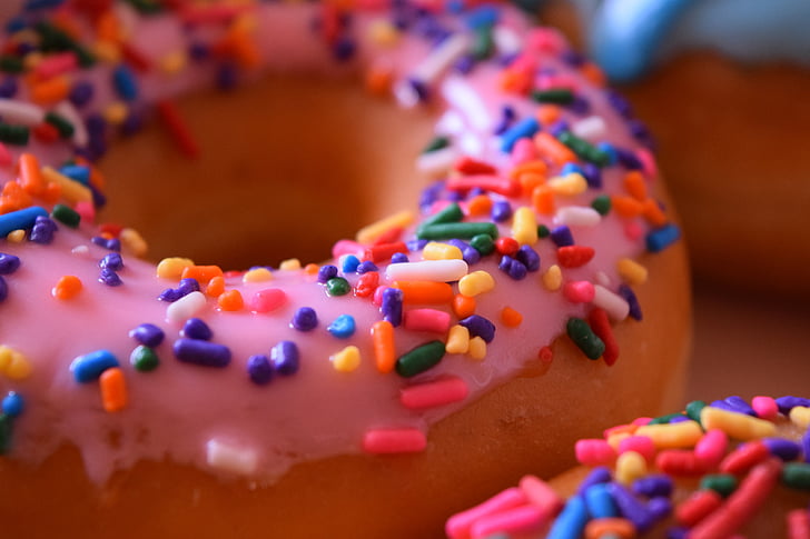 Donut, küpsetised, Armas, mitme värviline, mõnulemine, sprinkles, Suurendus: