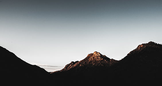 panorama, silhouette, photography, mountain, top, nature, landscape