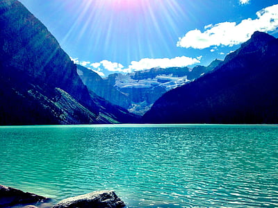 pokojný, pokojné vody, jazero, Príroda, Mountain, Príroda, vonku