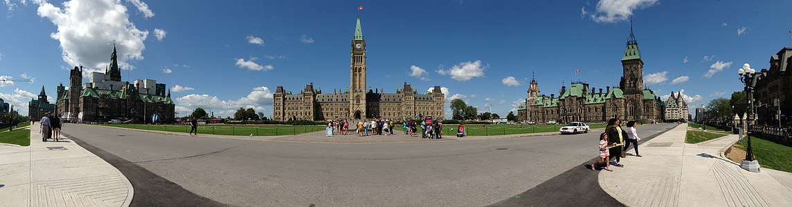Panorama, Parlement, Ottawa, Canada, architecture, bâtiment, paysage urbain