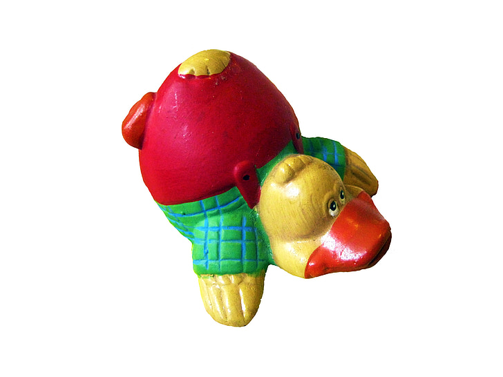 Duck, stående på hodet, virkelig, påske, dekorasjon, keramiske, figur