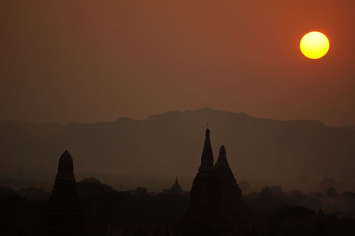 Burma, Sonne, Tempel