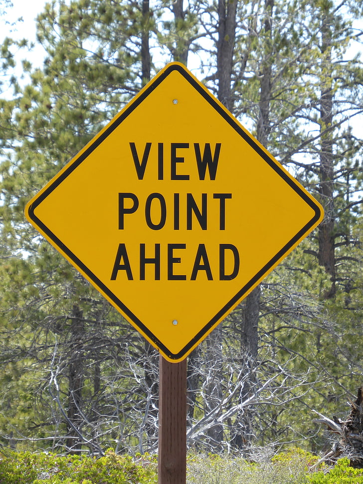 road sign, viewpoint, yellow, america