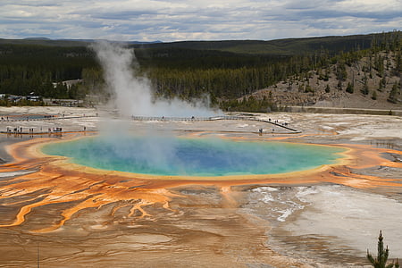 Grande prismatico, Visualizzazioni, il paesaggio, parchi nazionali degli Stati Uniti, geyser, Parco nazionale Yellowstone, molla calda