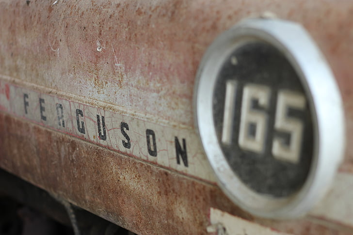 brun, Ferguson, logo, tracteurs, signes, gros plan, aucun peuple