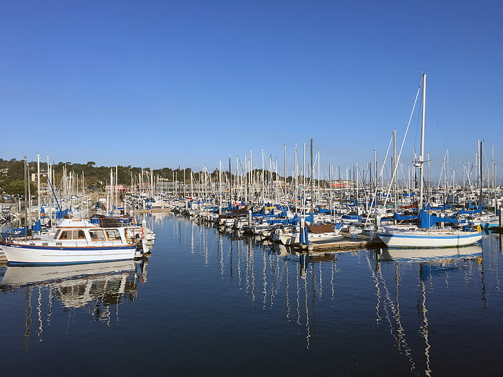 Marina, člny, plachetnice, vody, Harbor, Port, modrá