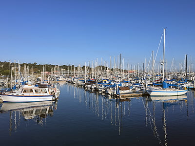 port esportiu, embarcacions, Velers, l'aigua, Port, Portuària, blau