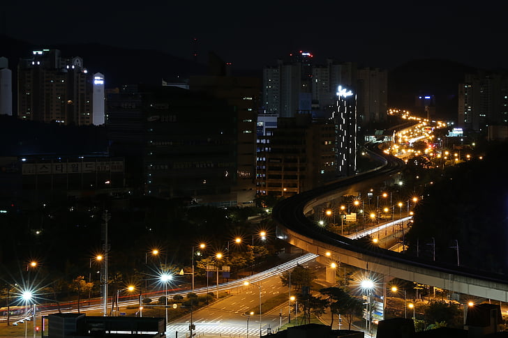 nattevisning, nat-udsigt over byen, TAPI rouge, nat, bybilledet, arkitektur, Urban scene