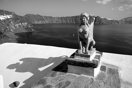Santorini, görög sziget, Kükládok, Caldera, fehér ház, Görögország, vulkáni