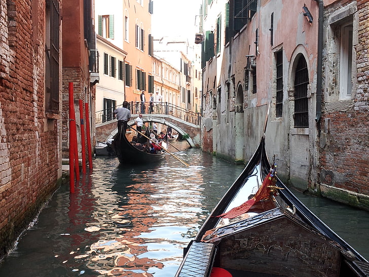 Venise, Italie, gondole, Venise - Italie, canal, architecture, célèbre place