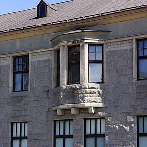 Fiński, Mikkeli, Muzeum sztuki, Dom granit, Dom z kamienia, Architektura, okno