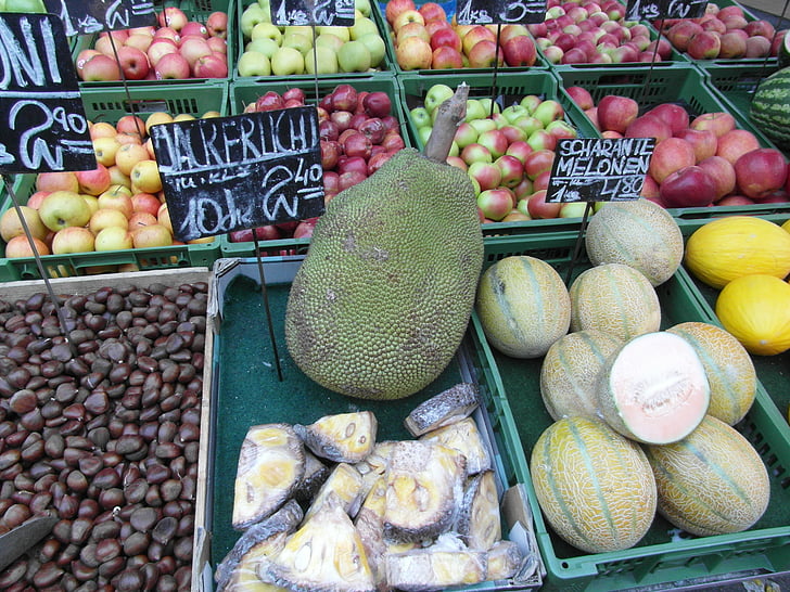 ovoce, tropické ovoce, trh, ovoce, exotické, Zátiší, vitamíny