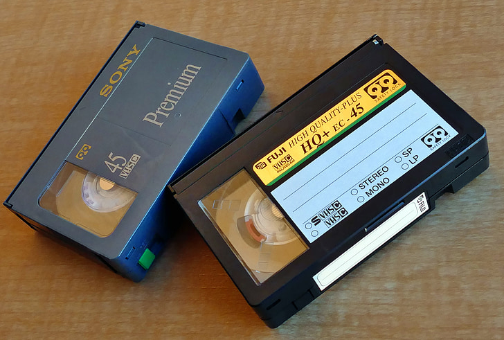VHS, wideo, kasety, Media, stary, Taśma, retro