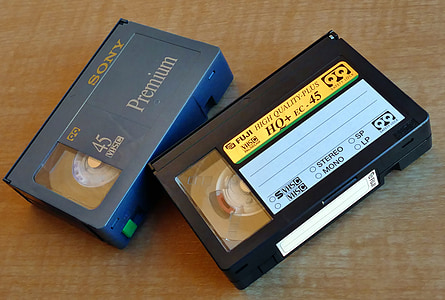 vhs, video, cassette, media, old, tape, retro