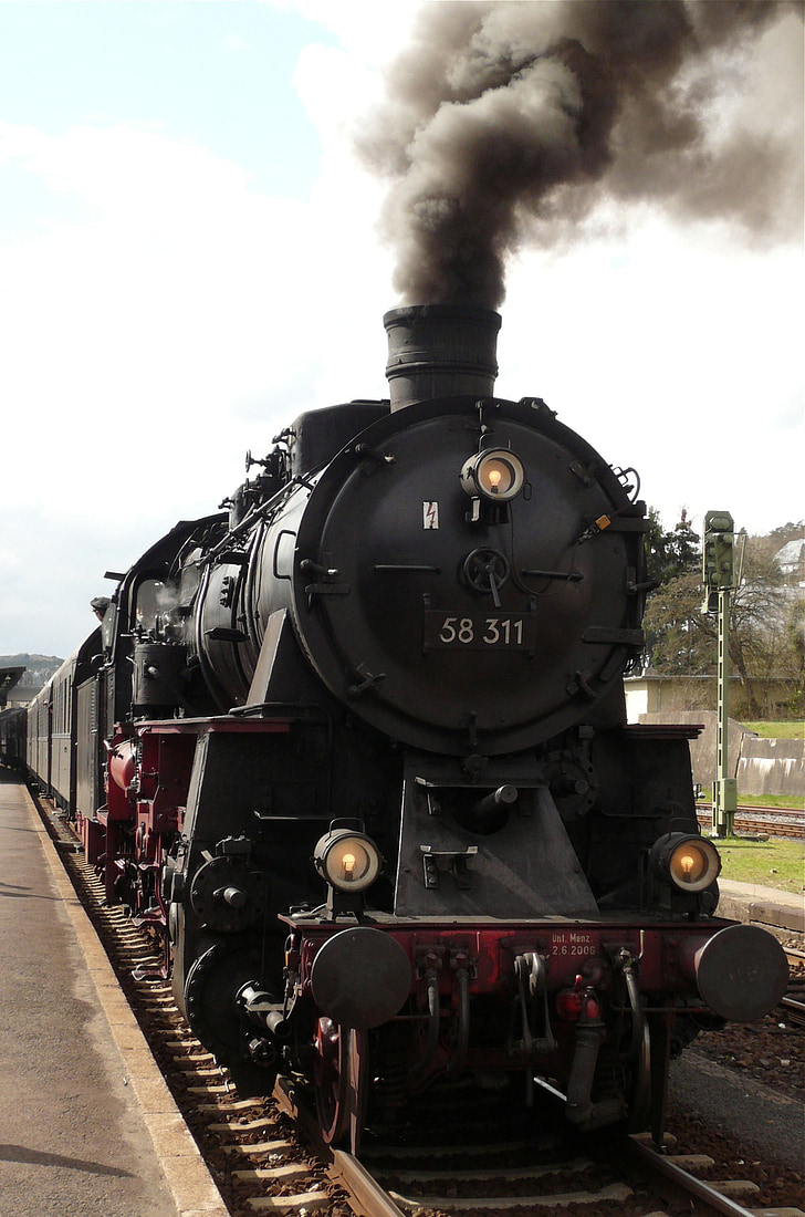 lokomotiv, nostalgisk, Steam railway, damplokomotiv, br 58, historisk set, Railway