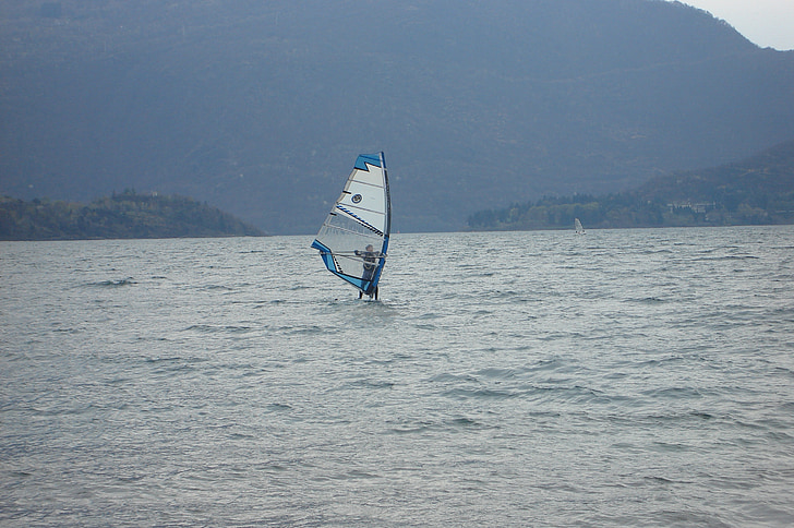 Jezioro, wody, wiatr, Natura, Como, Jezioro como, windsurfing