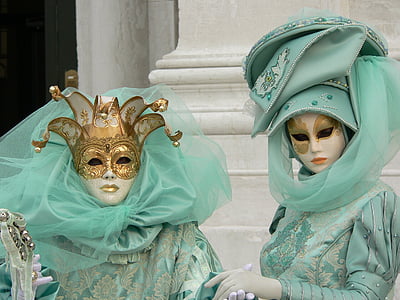 Venedig, karneval, kostumer, maske, Venedig - Italien, maske - skjule, Venedig karneval