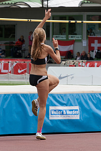 sport, athletics, high jump, junior gala mannheim, women, adult, exercising
