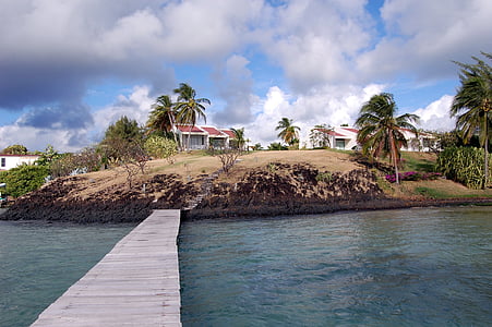 Saint françois, Martinica, Playa, Océano, cielo, agua, Costa