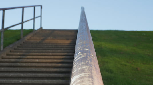 railing, stairs, gradually, stair step, dike