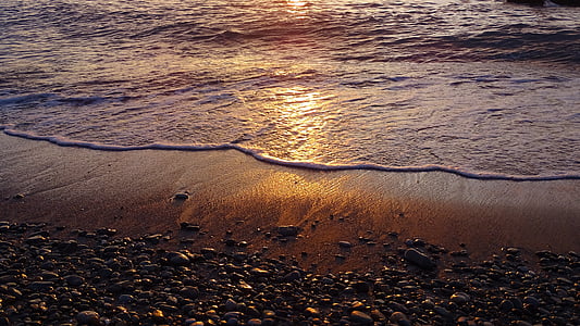 havet, Sunset, sand, Beach, solstrålen, refleksion