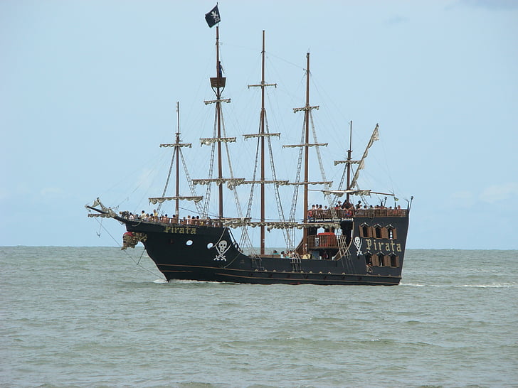 mar, barco de piratas, Mástiles de