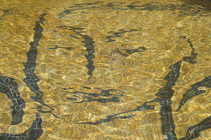 Fontána, Buddha, obličej, mozaika