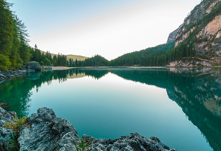 Dolomittene, Lake, landskapet, fjell, natur, utendørs, refleksjon