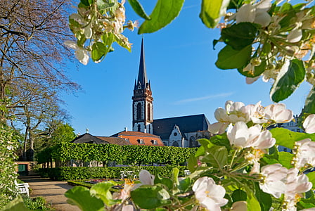 Prins georgs-haven, Darmstadt, Hessen, Tyskland, haven, forår, Steder af interesse