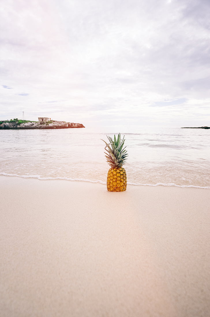 ananas, efterrätt, förrätt, frukt, Juice, gröda, stranden