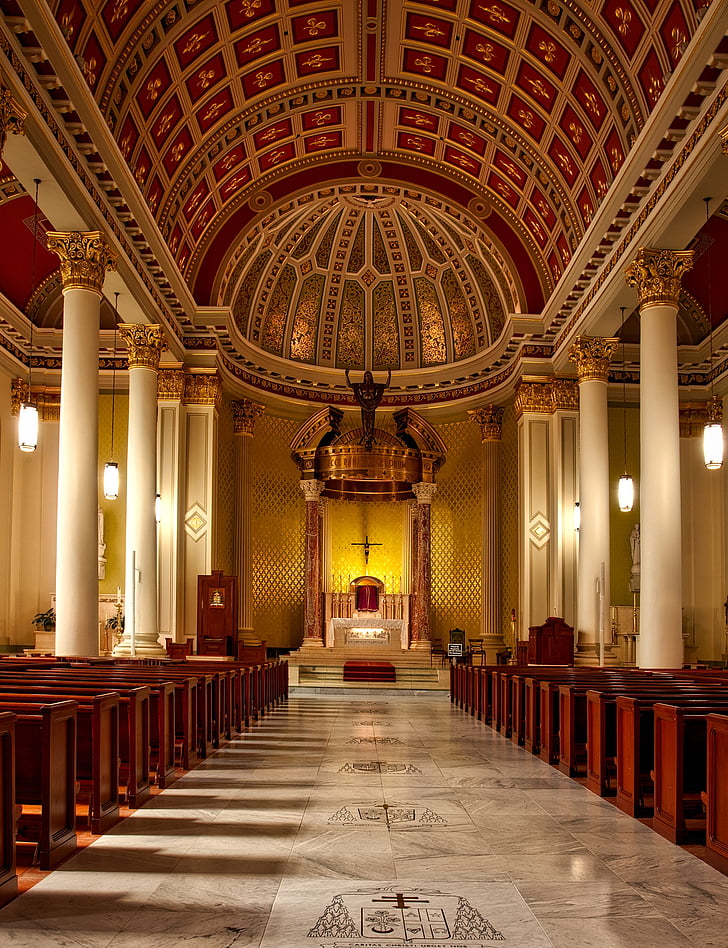 cathedral, the immaculate conception, mobile, alabama, church, catholic, inside