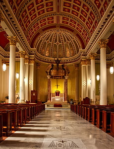 katedraali, immaculate conception, mobiili, Alabama, kirkko, katolinen, sisällä