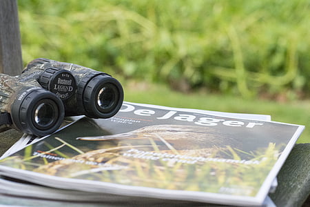 hunting, hunt, binoculars, wild, search, trace, magazine