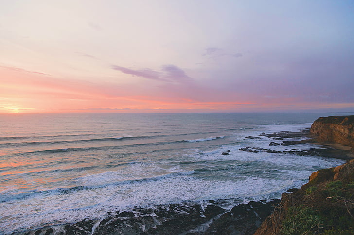 mare, oceano, acqua, onde, natura, Costa, tramonto